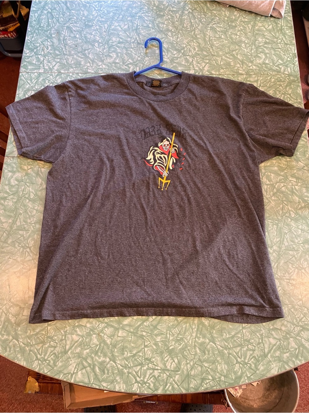 Men’s Size XL Dark Grey Dark Seas Grim Reaper With Pitchfork T-shirt